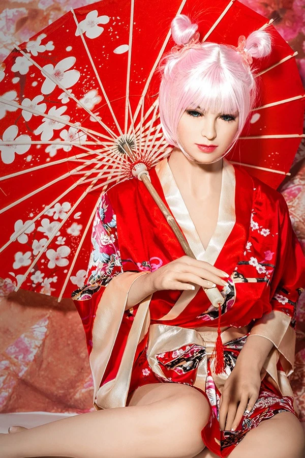 Aibei Emma Doll - Realistic 162cm Pink Hair Adult Companion with Free Second Head