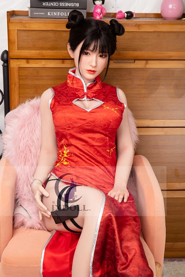 JXDoll Brunette Role Play Sex Doll Molly 170cm Silicone Head with Interchangeable Head and Body Features