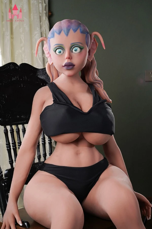 Dolls Castle Presents the Curly Hair Swimwear Alien Sex Doll Savannah 141cm with Complimentary Second Head